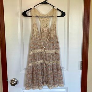 Lacey flowery sheer tank
